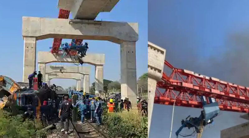 రైలుపై పడిన భారీ క్రేన్.. 22 మంది మృతి